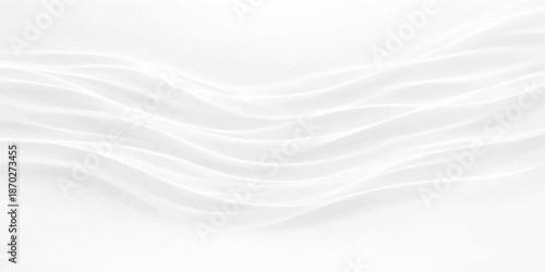 Soft white silk and satin abstract background with smooth waves and winter texture