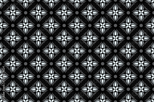 Monochrome Batik Abstract Pattern