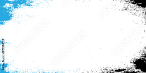 Abstract blue grunge winter frame with snowflakes and decorative holiday elements