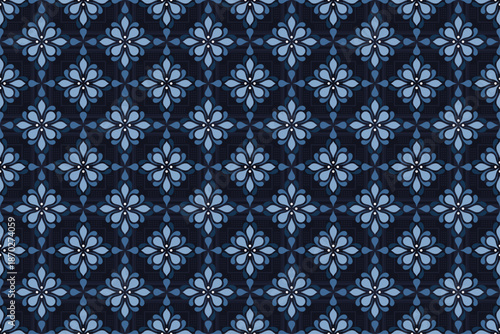 Blue Mix Classic Modern Seamless Pattern