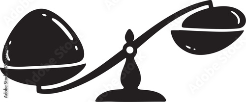 Balance Scale Icon in Black and White Color