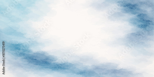 Blue sky background with soft white clouds on a bright clear day