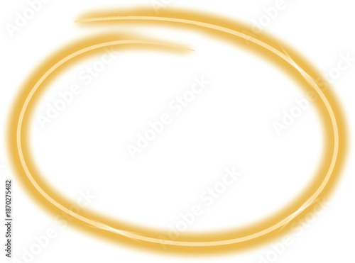 Glowing Golden hand drown circle