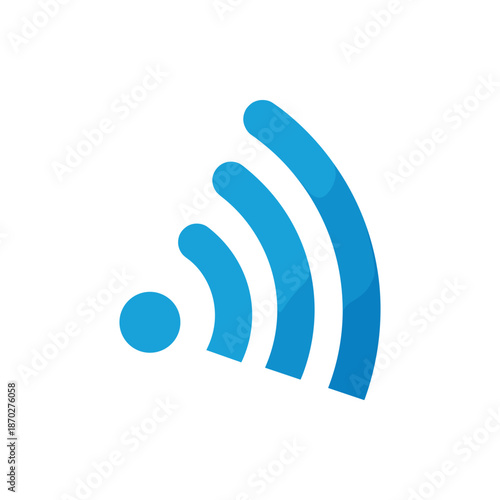 Contemporary blue graphic icon illustrating a powerful wireless signal, conveying robust internet access and reliable digital communication for modern devices and connected networks