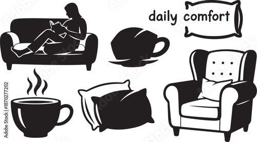 Daily comfort and relaxation at home with coffee