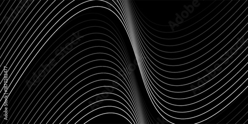 Abstract wave element for design. Digital frequency track equalizer. Stylized line art background. Vector illustration.