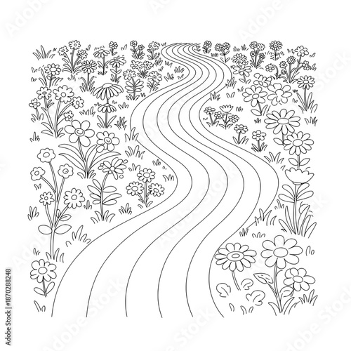 Path with floral border