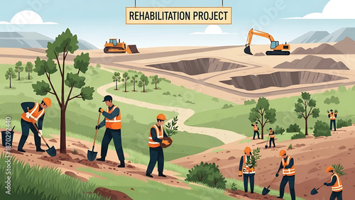 Environmental Rehabilitation Project Restoring Nature with Sustainable Land Management and Reforestation Efforts