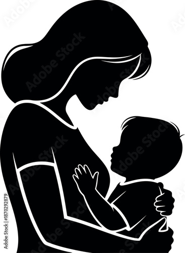 Mother and child in a tender moment of breastfeeding