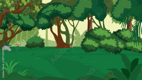 Forest Scenery Jungle Rainforest Landscape Vector