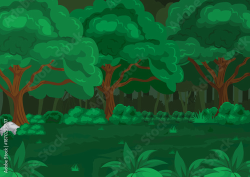 Rainforest Jungle Landscape Forest Scene Clipart Vector