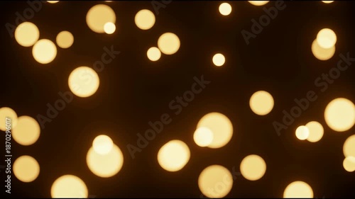 Golden Bokeh Lights Abstract Background Festive Celebration Motion.