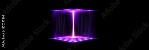 Circular portals, teleport, hologram gadget. Futuristic teleport. Projector HUD or podium for magic circle teleportation. Set of circle holograms