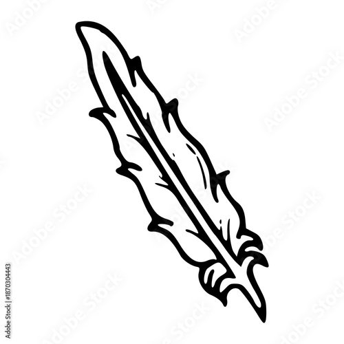 vintage quill feather icon for writing and literature design