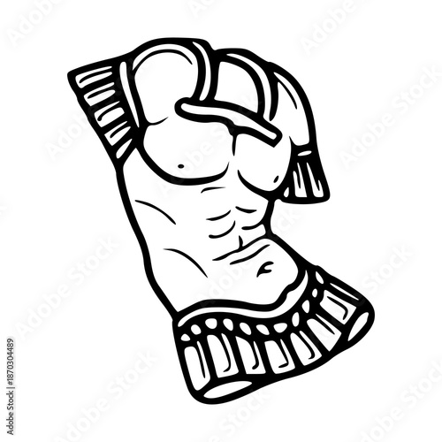 ancient warrior chest and abdominals graphic