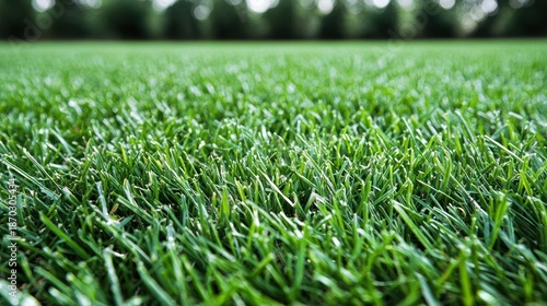 Lush green grass field close-up