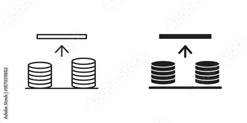 Black and white disk stacks with arrows pointing upwards