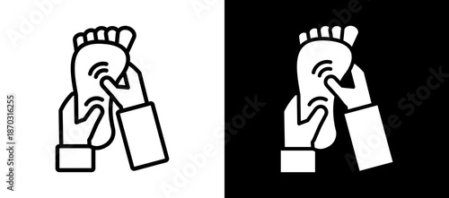 Foot Massage whiteblack icon
