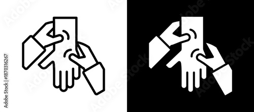Hand Massage whiteblack icon