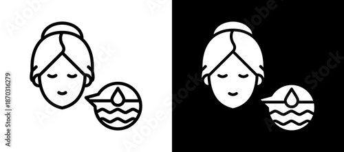 Skin Hydration whiteblack icon