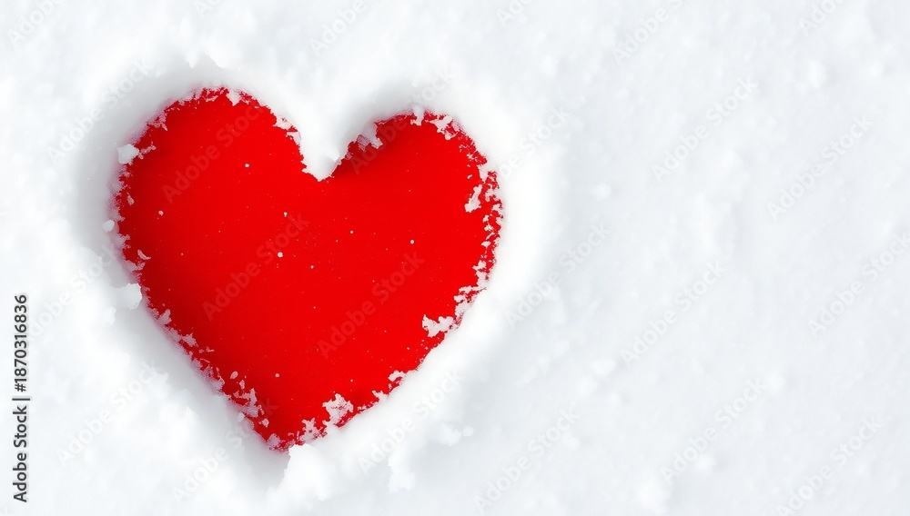 Fototapeta premium Red heart in snow