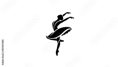 Elegant Silhouette of a Ballet Dancer in Motion.