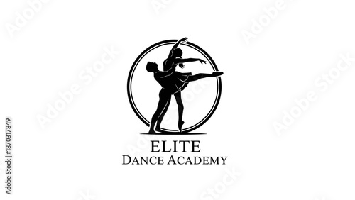 Elite Dance Academy Logo Silhouette of Ballet Dancers.