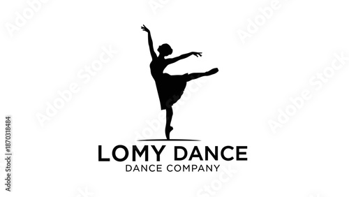 Silhouette of a graceful ballerina performing a ballet dance pose.