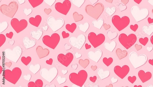 Pink hearts pattern background