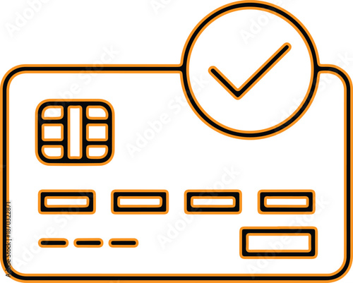 Credit card verification check mark icon