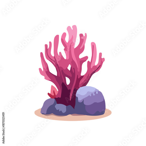 yellow coral reef design. watercolor seaweed and corals isolated on white.