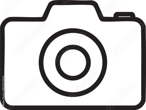 Camera Icon Illustration — Minimal Line Art Photography Symbol for Web and UI