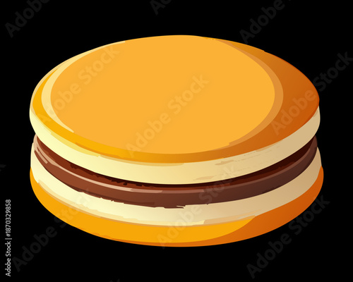 Delicious Layered Pancake with Syrup and Butter for Sweet Breakfast and Bakery Shop Morning Menu Specialty - Vector Illustration