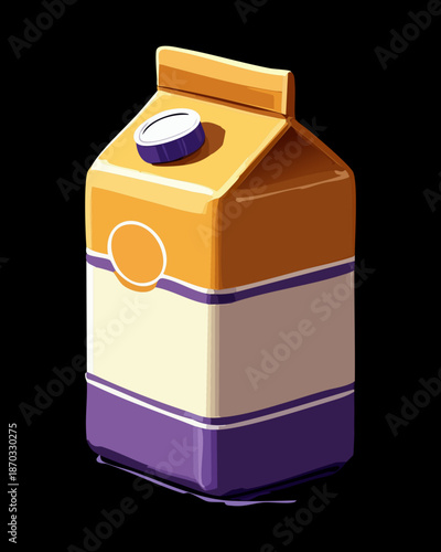 Brown Paper Carton Packaging for Fresh Milk or Juice Beverage for Healthy Breakfast and Daily Nutrition Theme - Vector Illustration