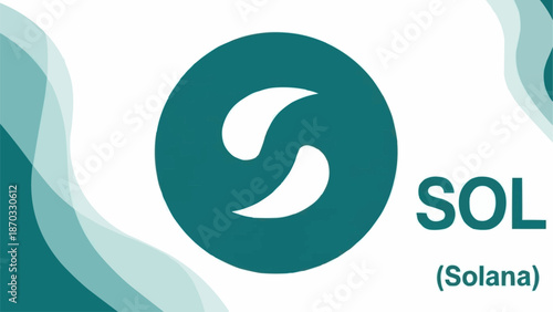Solana SOL Cryptocurrency Logo and Symbol.