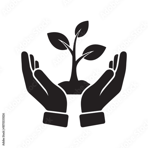 Hands gently nurturing a small plant symbolizing growth and care