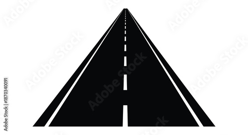 A long straight road vanishing into the distance presented as a striking silhouette