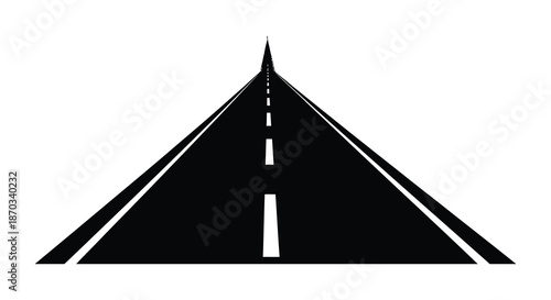 A long straight road vanishing into the distance a striking black silhouette