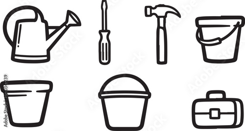 Tools and equipment for gardening and construction work