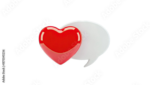 Red Heart and Speech Bubble Icon