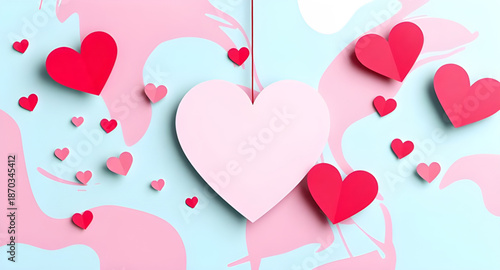 heart, hearts, confetti, paper, background, love, romance, romantic, valentine, wedding, anniversary, celebration, party, festive, decoration, decorative, cute, sweet, joyful, happy, cheerful, colorfu