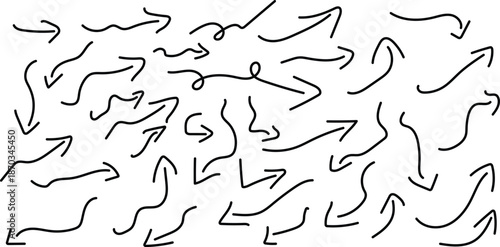 Abstract pattern of black arrows on white background