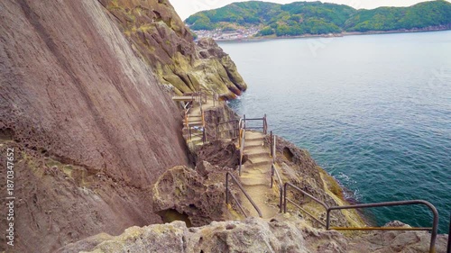 三重県熊野市　鬼ヶ城の風景