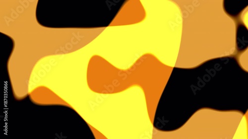 Abstract Yellow and Orange Liquid Gradient Motion Background with Organic Shapes, Bright Color Flow, Modern Digital Art Animation for Creative Design and Visual Media