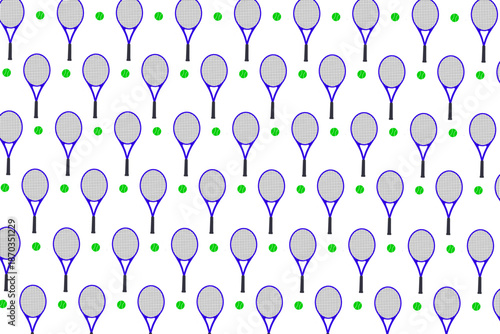 Tennis Racquet Seamless Vector Pattern Background