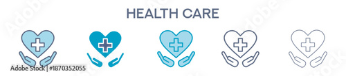 Health Care Element For Design Graphic - Multi Styles. Vector Illustration Of Two Colored And Black. Multiple Icons Designs Can Be Used For Mobile, Ui, Web 