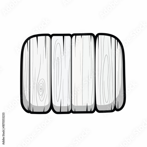 A cartoonish illustration of four wooden planks