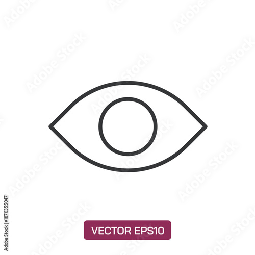 Eye line icon. Perfect pixel isolated on white background. Vector illustration