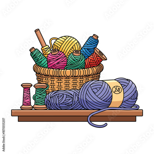 A colorful still life of yarn