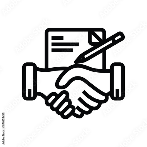 Successful Partnership Deal Handshake, Contract Signing, Cooperation, Teamwork, and Commitment for a Welcome Union of Trust and Opportunity